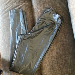 Black pleather leggings